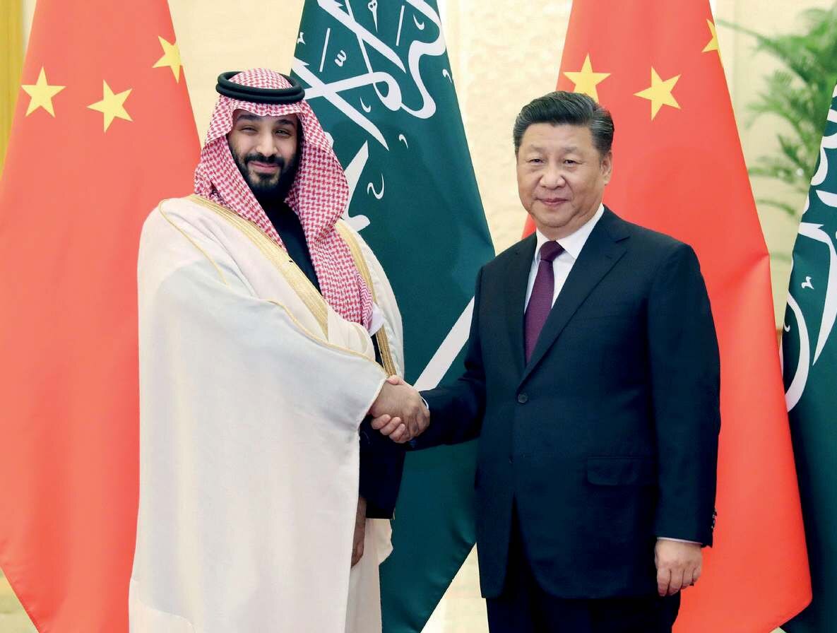 Çin Devlet Başkanı Xi Jinping ve Suudi Arabistan Veliaht Prensi Muhammed bin Salman El Suud, Pekin, 22 Şubat 2019 (Fotoğraf: Xinhua, 2019).